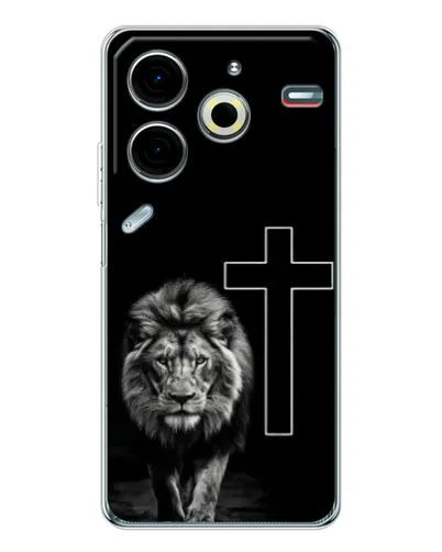 Чехол для TECNO Pova 7 Pro с картинкой «Лев и Крест»