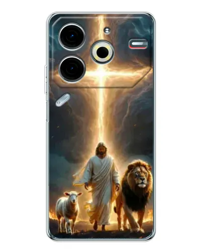 Чехол для TECNO Pova 7 Pro с картинкой «Лев Иуды и Свет»