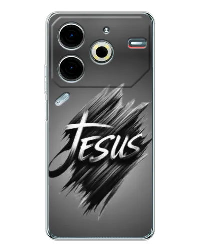 Чехол для TECNO Pova 7 Pro с картинкой «Надпись Jesus Graffiti»