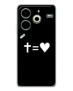 Чехол для TECNO Pova 7 Pro с картинкой «Крест и Сердце»
