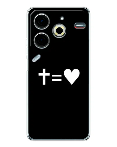 Чехол для TECNO Pova 7 Pro с картинкой «Крест и Сердце»