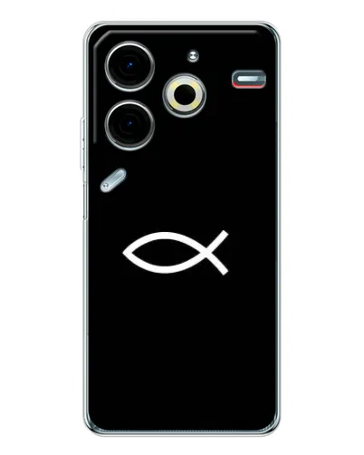 Чехол для TECNO Pova 7 Pro с картинкой «Символ рыбы Jesus» Чехол для TECNO Pova 7 Pro с картинкой «Символ рыбы Jesus»
