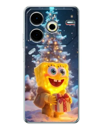 Чехол для TECNO Pova 7 Pro с картинкой «Рождественский Спанч Боб» Чехол для TECNO Pova 7 Pro с картинкой «Рождественский Спанч Боб»