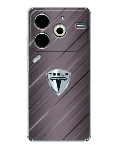 Чехол для TECNO Pova 7 Pro с картинкой «Металлическая текстура Tesla» Чехол для TECNO Pova 7 Pro с картинкой «Металлическая текстура Tesla»