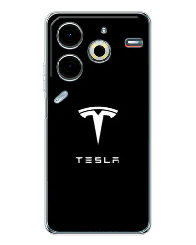 Чехол для TECNO Pova 7 Pro с картинкой «Tesla White Logo» Чехол для TECNO Pova 7 Pro с картинкой «Tesla White Logo»