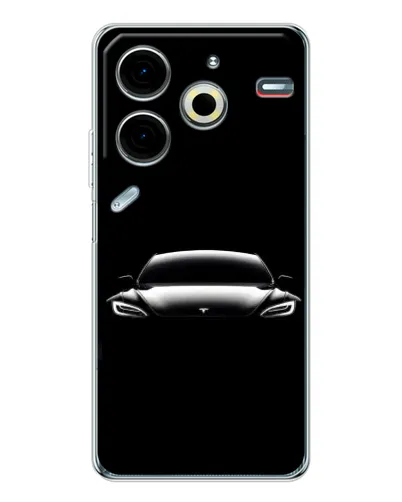 Чехол для TECNO Pova 7 Pro с картинкой «Фары Tesla Night» Чехол для TECNO Pova 7 Pro с картинкой «Фары Tesla Night»