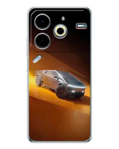 Чехол для TECNO Pova 7 Pro с картинкой «Cybertruck в пустыне» Чехол для TECNO Pova 7 Pro с картинкой «Cybertruck в пустыне»