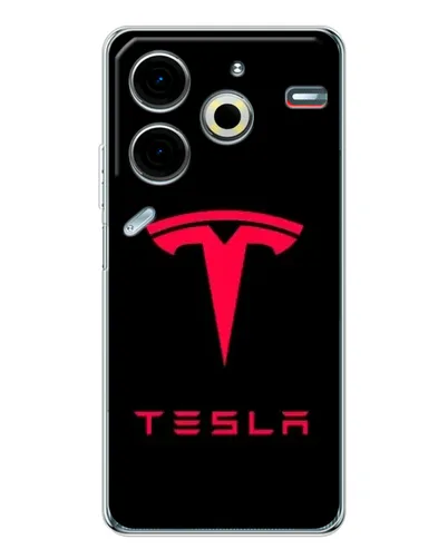 Чехол для TECNO Pova 7 Pro с картинкой «Tesla Red Logo» Чехол для TECNO Pova 7 Pro с картинкой «Tesla Red Logo»