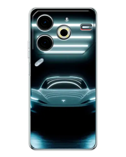 Чехол для TECNO Pova 7 Pro с картинкой «Tesla в неоне» Чехол для TECNO Pova 7 Pro с картинкой «Tesla в неоне»