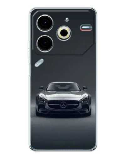 Чехол для TECNO Pova 7 Pro с картинкой «Mercedes на черном» Чехол для TECNO Pova 7 Pro с картинкой «Mercedes на черном»