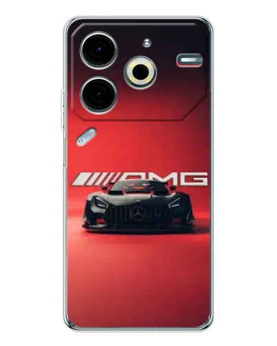 Чехол для TECNO Pova 7 Pro с картинкой «Mercedes AMG — красная линия» Чехол для TECNO Pova 7 Pro с картинкой «Mercedes AMG — красная линия»