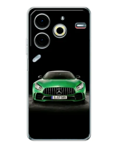 Чехол для TECNO Pova 7 Pro с картинкой «Mercedes — неоновый лого» Чехол для TECNO Pova 7 Pro с картинкой «Mercedes — неоновый лого»