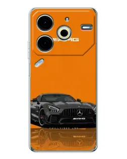 Чехол для TECNO Pova 7 Pro с картинкой «Оранжевый Mercedes AMG»