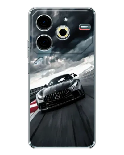 Чехол для TECNO Pova 7 Pro с картинкой «Гоночный Mercedes AMG» Чехол для TECNO Pova 7 Pro с картинкой «Гоночный Mercedes AMG»
