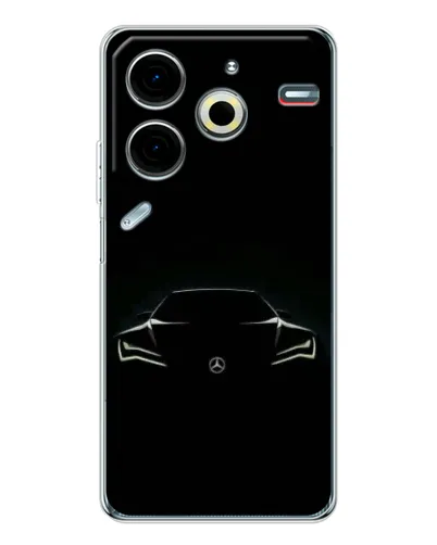 Чехол для TECNO Pova 7 Pro с картинкой «Mercedes — силуэт авто» Чехол для TECNO Pova 7 Pro с картинкой «Mercedes — силуэт авто»