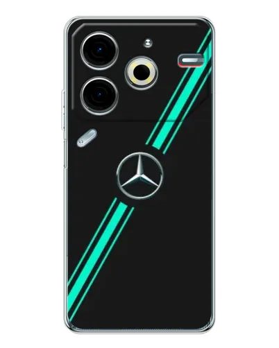 Чехол для TECNO Pova 7 Pro с картинкой «Спортивные линии Mercedes» Чехол для TECNO Pova 7 Pro с картинкой «Спортивные линии Mercedes»