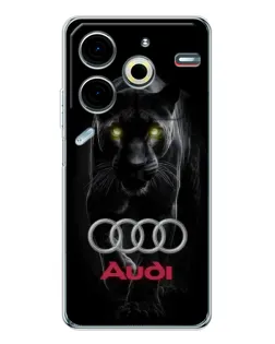Чохол для TECNO Pova 7 Pro з картинкою «Пантера та Audi» Чохол для TECNO Pova 7 Pro з картинкою «Пантера та Audi»