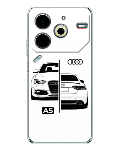 Чехол для TECNO Pova 7 Pro с картинкой «Audi — контрастный дизайн» Чехол для TECNO Pova 7 Pro с картинкой «Audi — контрастный дизайн»