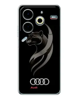 Чохол для TECNO Pova 7 Pro з картинкою «Графіка — пантера та Audi» Чохол для TECNO Pova 7 Pro з картинкою «Графіка — пантера та Audi»