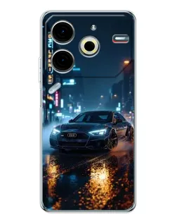Чохол для TECNO Pova 7 Pro з картинкою «Нічне місто та Audi» Чохол для TECNO Pova 7 Pro з картинкою «Нічне місто та Audi»