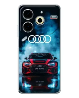 Чохол для TECNO Pova 7 Pro з картинкою «Audi Sport — неон» Чохол для TECNO Pova 7 Pro з картинкою «Audi Sport — неон»