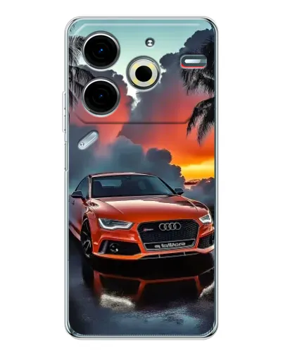 Чехол для TECNO Pova 7 Pro с картинкой «Audi — закат» Чехол для TECNO Pova 7 Pro с картинкой «Audi — закат»
