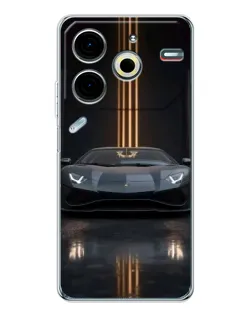 Чохол для TECNO Pova 7 Pro з картинкою «Lamborghini золоті лінії» Чохол для TECNO Pova 7 Pro з картинкою «Lamborghini золоті лінії»