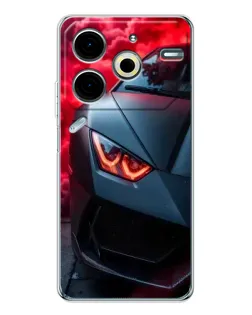 Чохол для TECNO Pova 7 Pro з картинкою «Lamborghini червоне сяйво» Чохол для TECNO Pova 7 Pro з картинкою «Lamborghini червоне сяйво»