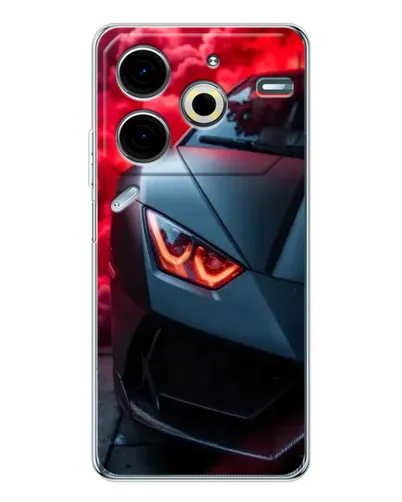 Чехол для TECNO Pova 7 Pro с картинкой «Lamborghini красное сияние»
