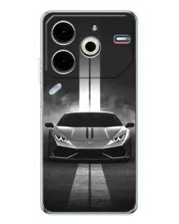 Чехол для TECNO Pova 7 Pro с картинкой «Lamborghini симметрия дорог» Чехол для TECNO Pova 7 Pro с картинкой «Lamborghini симметрия дорог»