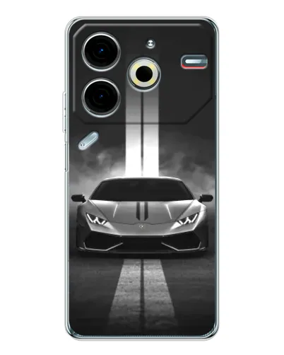 Чехол для TECNO Pova 7 Pro с картинкой «Lamborghini симметрия дорог»