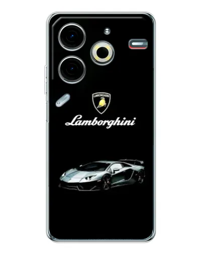 Чехол для TECNO Pova 7 Pro с картинкой «Логотип Lamborghini классика»
