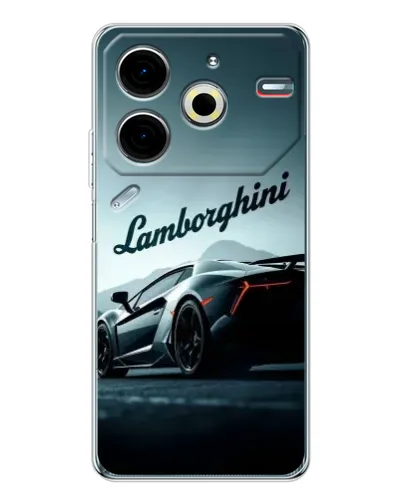 Чехол для TECNO Pova 7 Pro с картинкой «Классическая надпись Lamborghini»