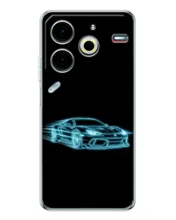 Чехол для TECNO Pova 7 Pro с картинкой «Неоновый контур Lamborghini» Чехол для TECNO Pova 7 Pro с картинкой «Неоновый контур Lamborghini»