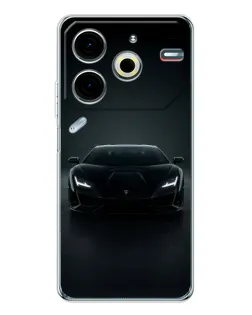 Чехол для TECNO Pova 7 Pro с картинкой «Черный Lamborghini Aventador» Чехол для TECNO Pova 7 Pro с картинкой «Черный Lamborghini Aventador»