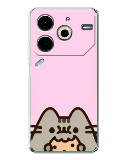 Чехол для TECNO Pova 7 Pro с картинкой «Pusheen и печенье» Чехол для TECNO Pova 7 Pro с картинкой «Pusheen и печенье»