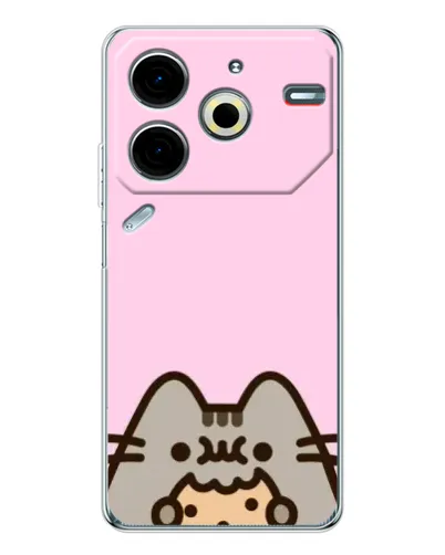 Чехол для TECNO Pova 7 Pro с картинкой «Pusheen и печенье»