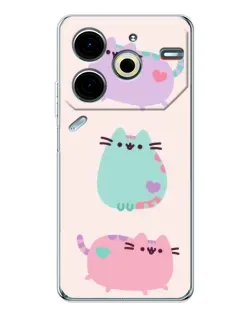 Чохол для TECNO Pova 7 Pro з картинкою «Pusheen тріо»
