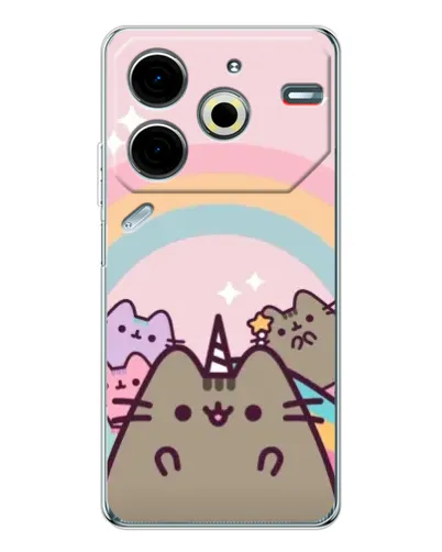 Чехол для TECNO Pova 7 Pro с картинкой «Единорог Pusheen»