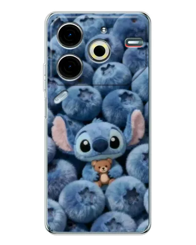 Чехол для TECNO Pova 7 Pro с картинкой «Стич и голубика»