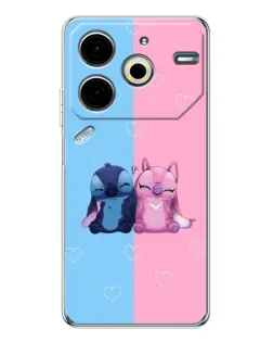 Чехол для TECNO Pova 7 Pro с картинкой «Stitch и Angel Love»