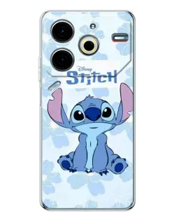 Чехол для TECNO Pova 7 Pro с картинкой «Stitch среди цветов»