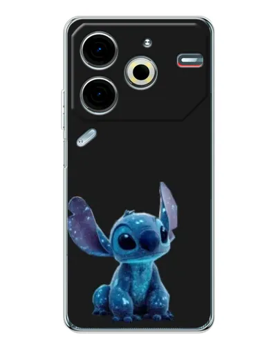 Чехол для TECNO Pova 7 Pro с картинкой «Стич на черном»