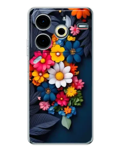 Чехол для TECNO Pova 7 Pro с картинкой «Цветочная феерия»