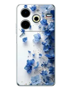 Чохол для TECNO Pova 7 Pro з картинкою «Блакитний квітковий каскад» Чохол для TECNO Pova 7 Pro з картинкою «Блакитний квітковий каскад»