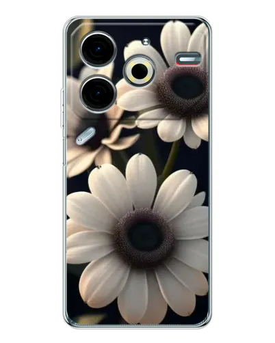 Чехол для TECNO Pova 7 Pro с картинкой «Белые маргаритки макро»