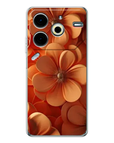 Чехол для TECNO Pova 7 Pro с картинкой «Оранжевый макро цветок»