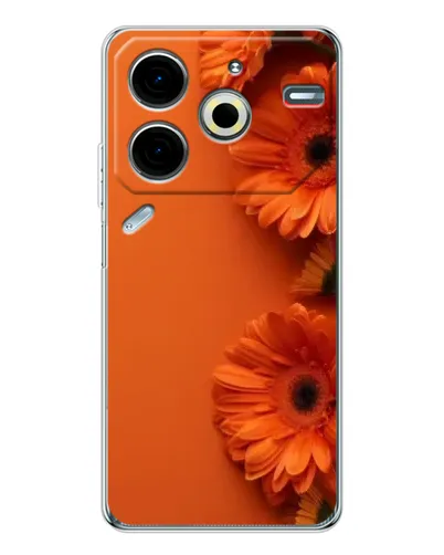 Чехол для TECNO Pova 7 Pro с картинкой «Оранжевые герберы»