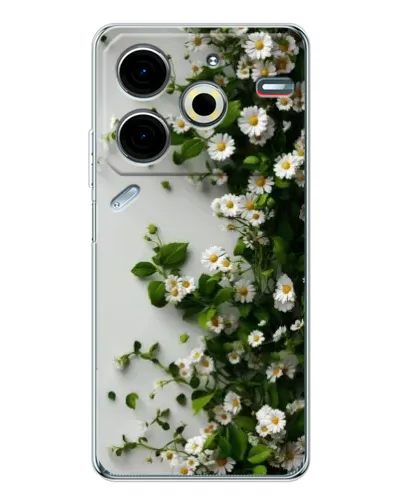 Чехол для TECNO Pova 7 Pro с картинкой «Ветка мелких белых цветов»