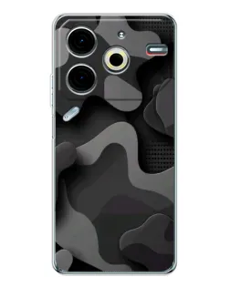 Чехол для TECNO Pova 7 Pro с картинкой «Темный абстрактный камуфляж»